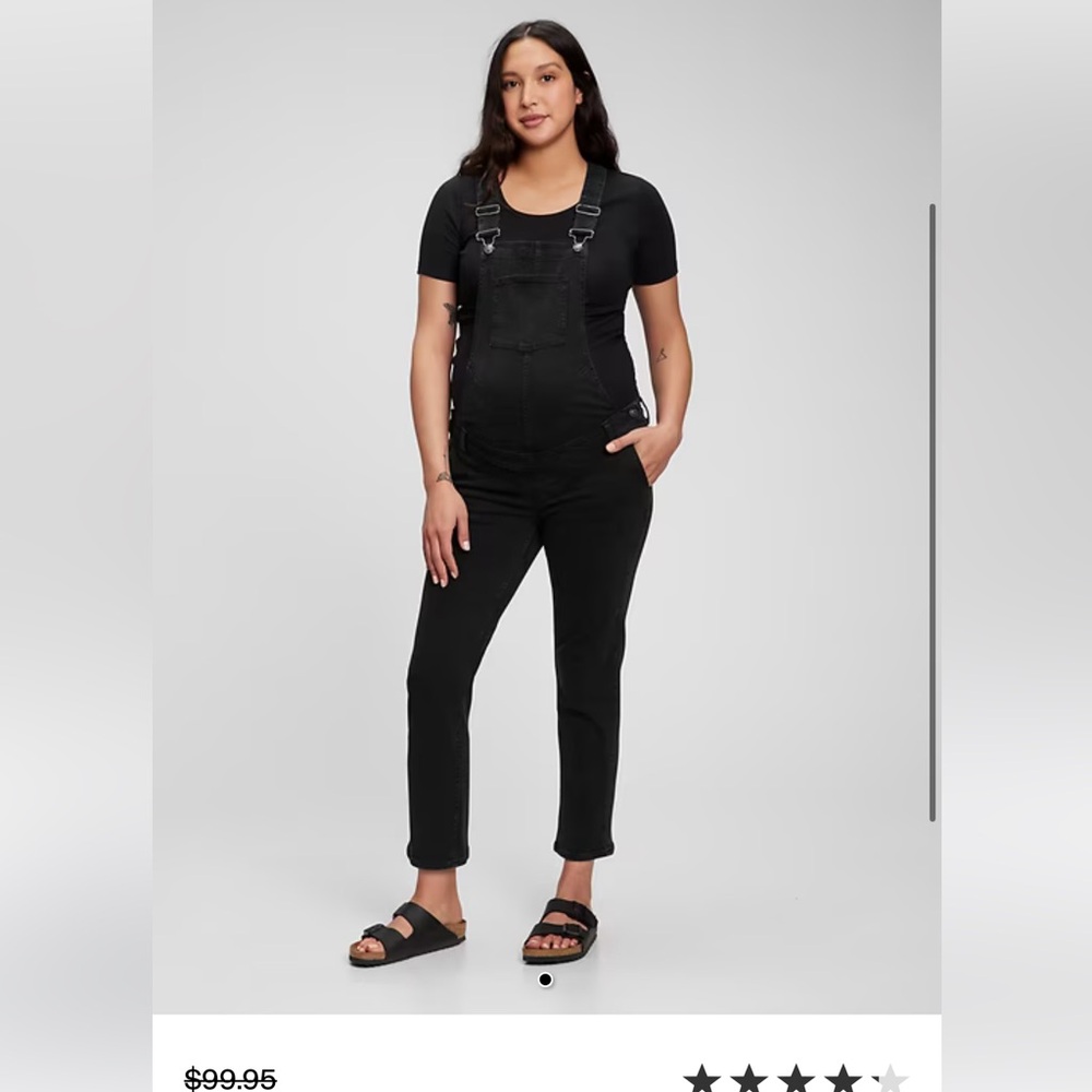 New Gap Maternity Black Denim Overalls Size XXL fall 24